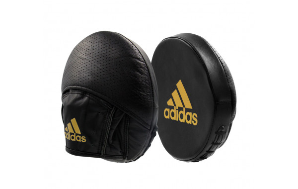 Лапы Speed Disk Punching Mitt Leather черно-золотые Adidas adiSDP01 600_380