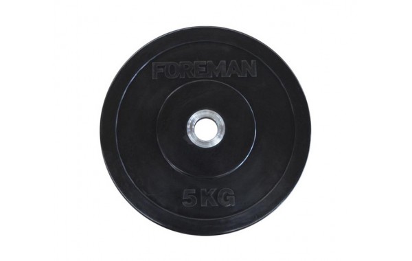 Диск олимпийский Foreman D50 мм 50 кг бампированный обрезиненный черный FM\BM-50KG 600_380