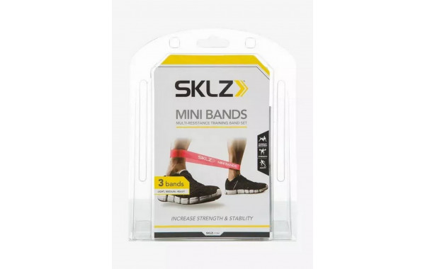 Желтые эластичные ленты сопротивления SKLZ Mini Bands Yellow, набор из 10 шт APD-M-YLW 600_380