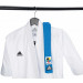 Кимоно для карате подростковое Adidas K999 Shori Karate Uniform Kata WKF белое с черным логотипом 75_75