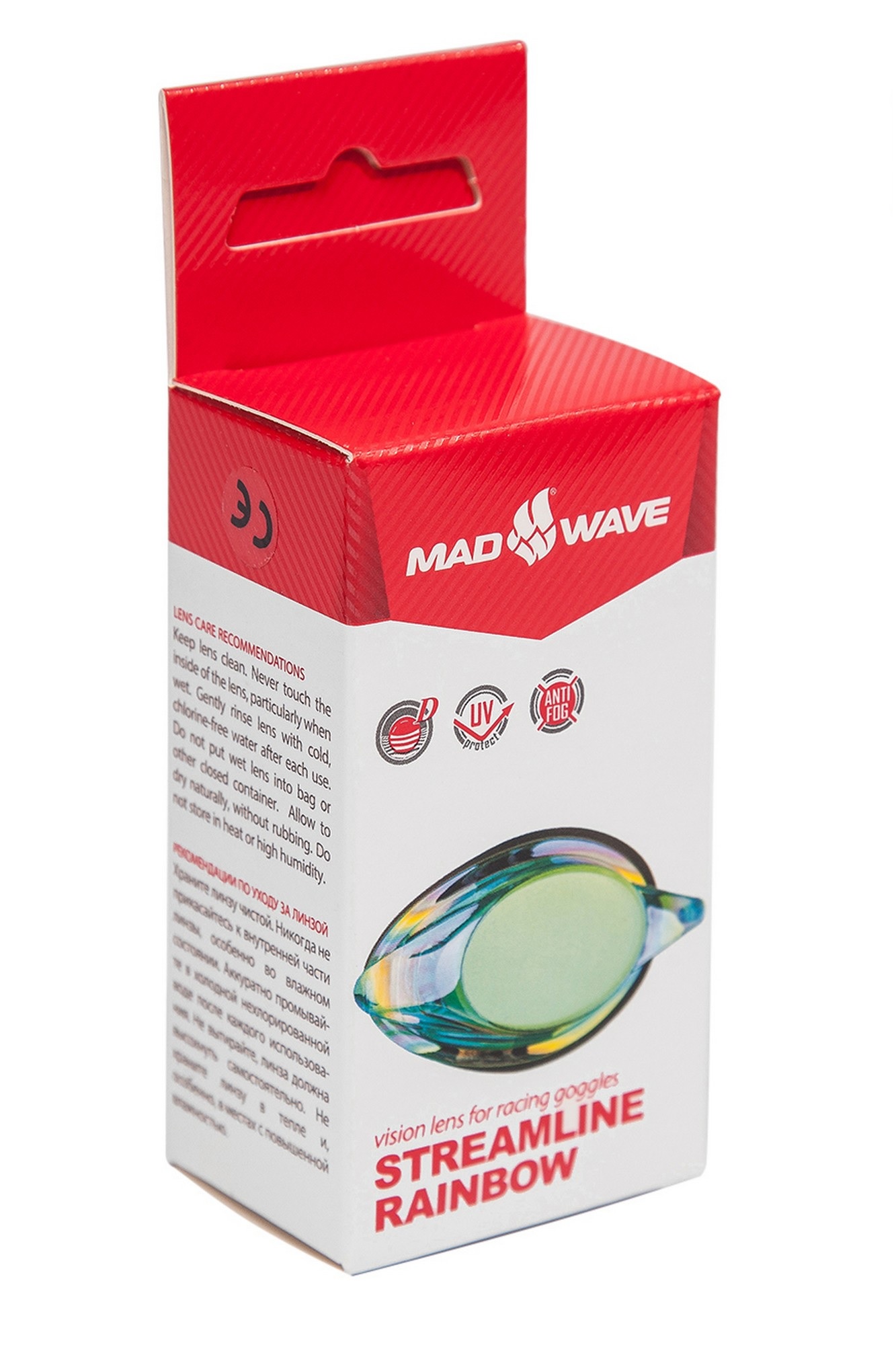 Линза с диоптриями для плавательных очков Mad Wave Streamline Rainbow right M0457 05 O R4W -8,0 1333_2000