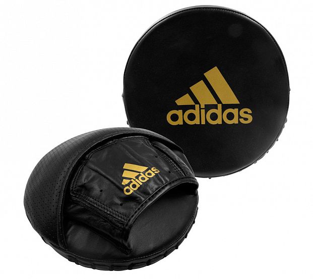 Лапы Speed Disk Punching Mitt Leather черно-золотые Adidas adiSDP01 621_553