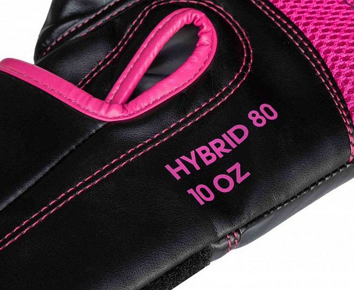 Перчатки боксерские Adidas Hybrid 80 adiH80 черно-розовый 1200_982