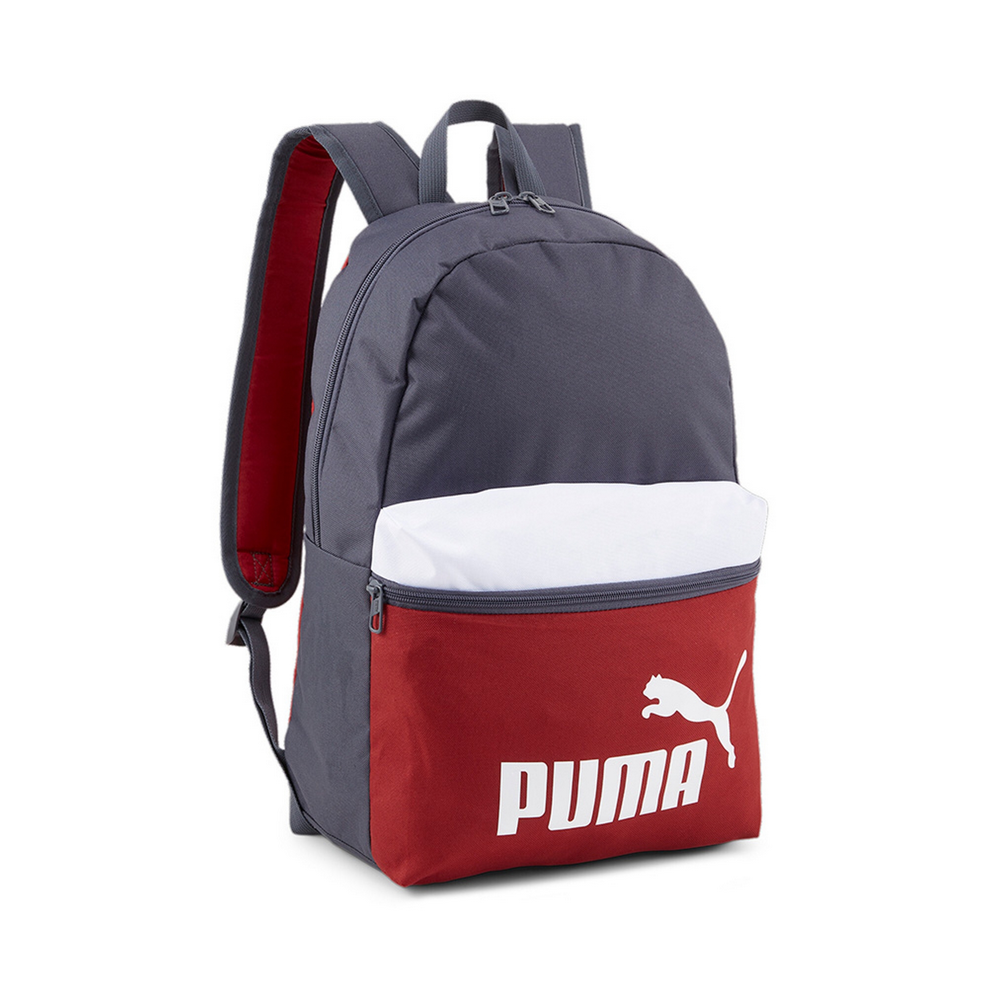 Рюкзак спортивный 41x28x14см, 22л Puma Phase Backpack 09046807 серо-красный 2000_2000