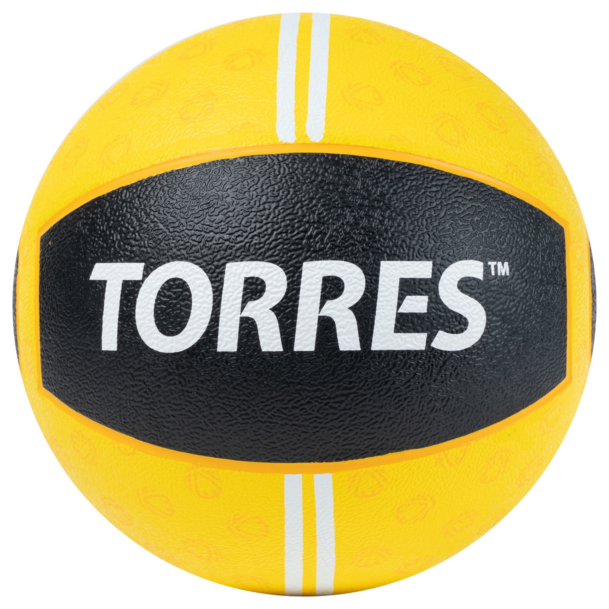 Медбол 1кг, d19,5см, резина Torres AL00231 желто-черный 2000_2000