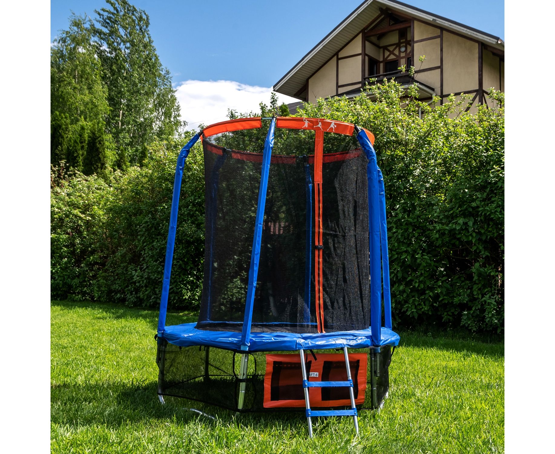 Батут DFC Jump Basket 6ft внутр.сетка, лестница (183cм) 6FT-JBSK-B 1834_1500