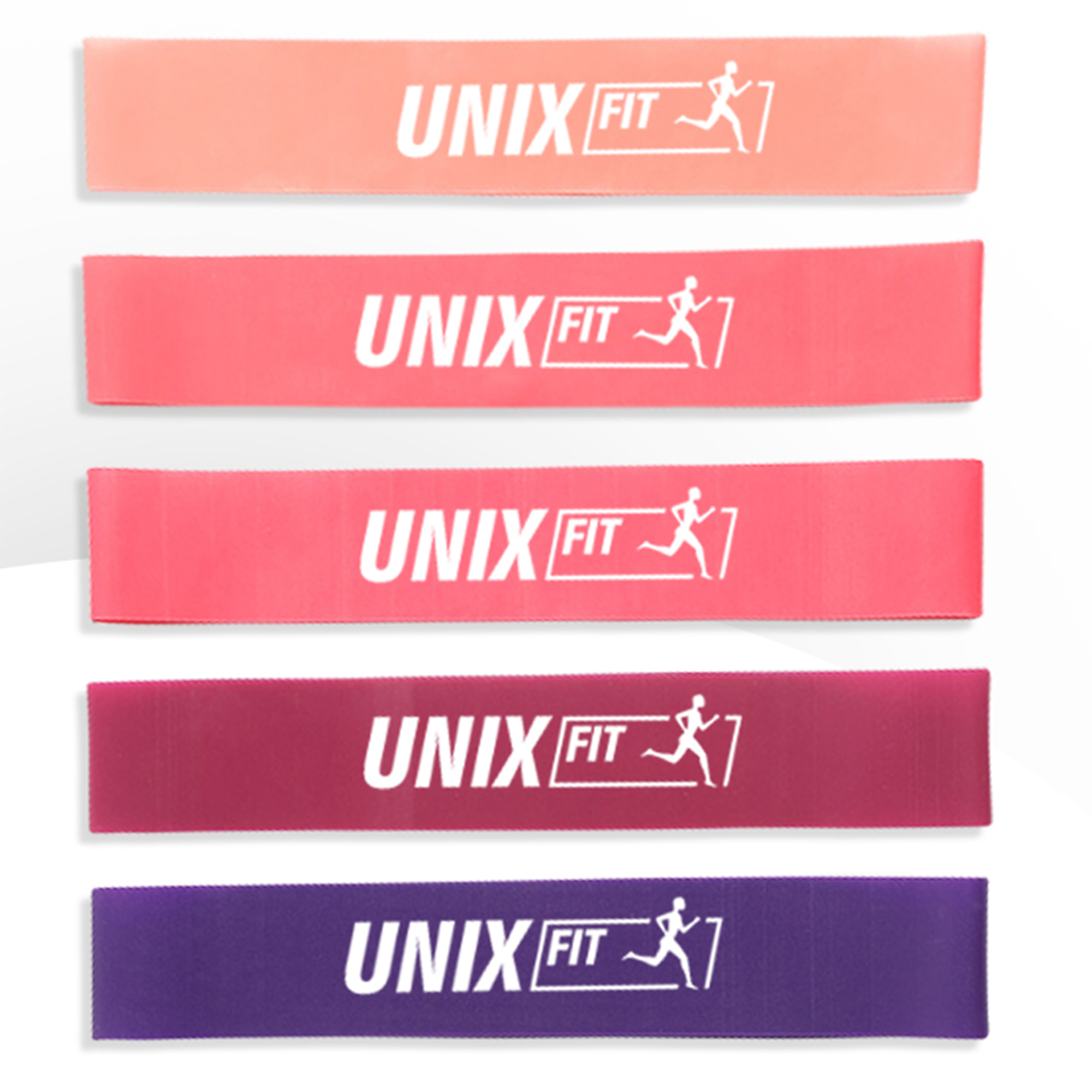 Резинки для фитнеса UnixFit LBU5PCSPK 5 цветов, розовый, сиреневый 2000_2000