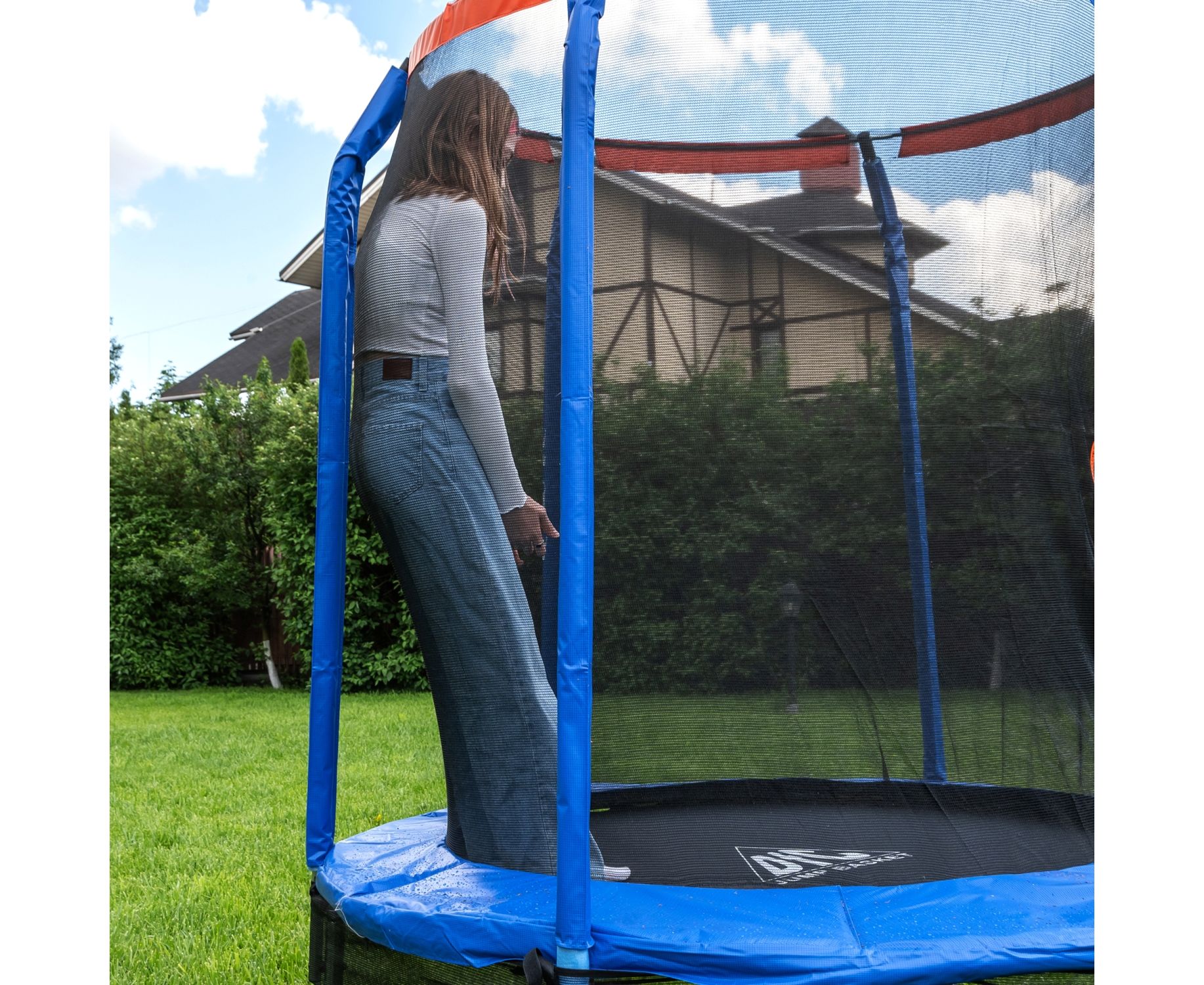 Батут DFC Jump Basket 12ft внутр.сетка, лестница (366cм) 12FT-JBSK-B 1834_1500