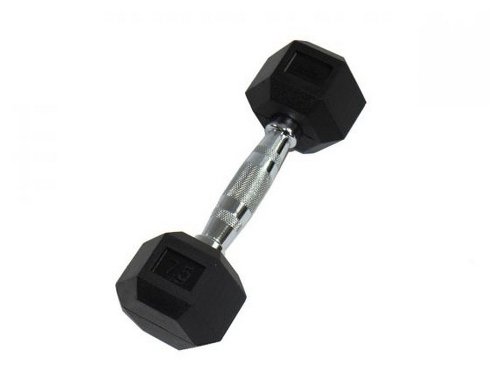 Гантель 17,5кг Perform Better Rubber Encased Hex Dumbbells 4137-17,5\BK-17-00 1000_800