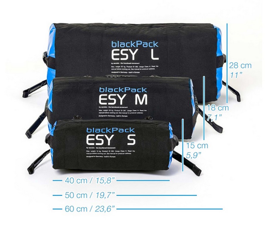 Мешок-отягощение для песка Aerobis blackPack ESY размер L, до 30 кг, незаполненный 936_800