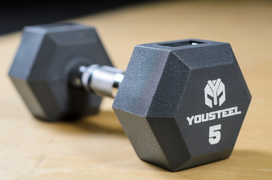 Гантель YouSteel PU 25 кг красная 1056_700