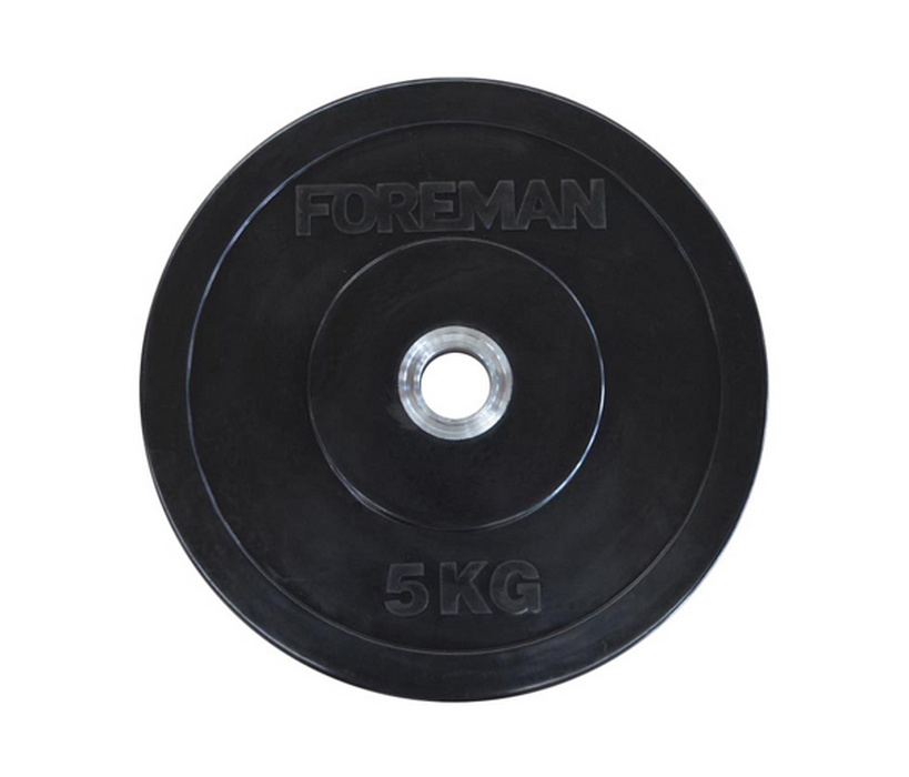 Диск олимпийский Foreman D50 мм 1 кг бампированный обрезиненный черный FM\BM-1KG 819_700