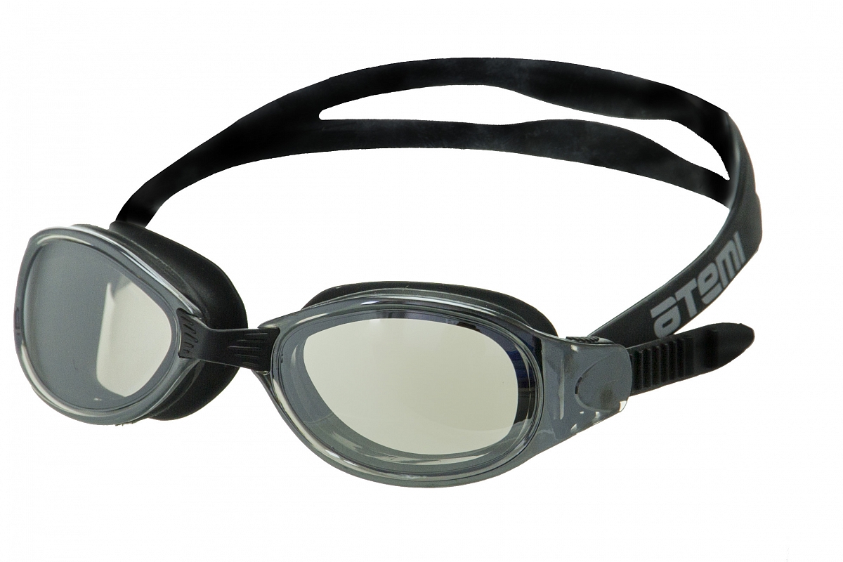 Очки для плавания Atemi B101M черный, зеркальные 1200_800