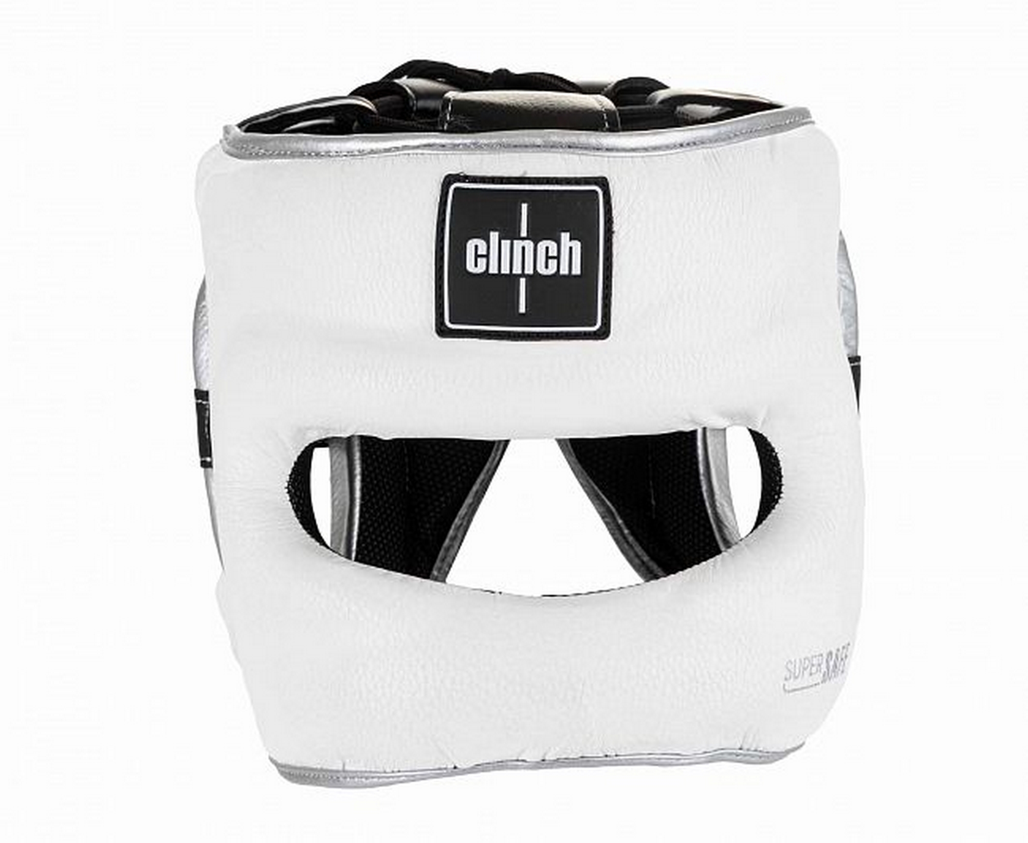 Шлем для единоборств с бампером Clinch Face Guard C149 бело-серебристый 2000_1640