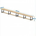 Скамейка гимнастическая 3500мм (щит.сосна) ножки метал с РО Dinamika 120_120