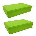 Набор йога блоков полумягких 2 штуки 223х150х76мм, ЭВА (E42944) Sportex BE300-11 зеленый 120_120